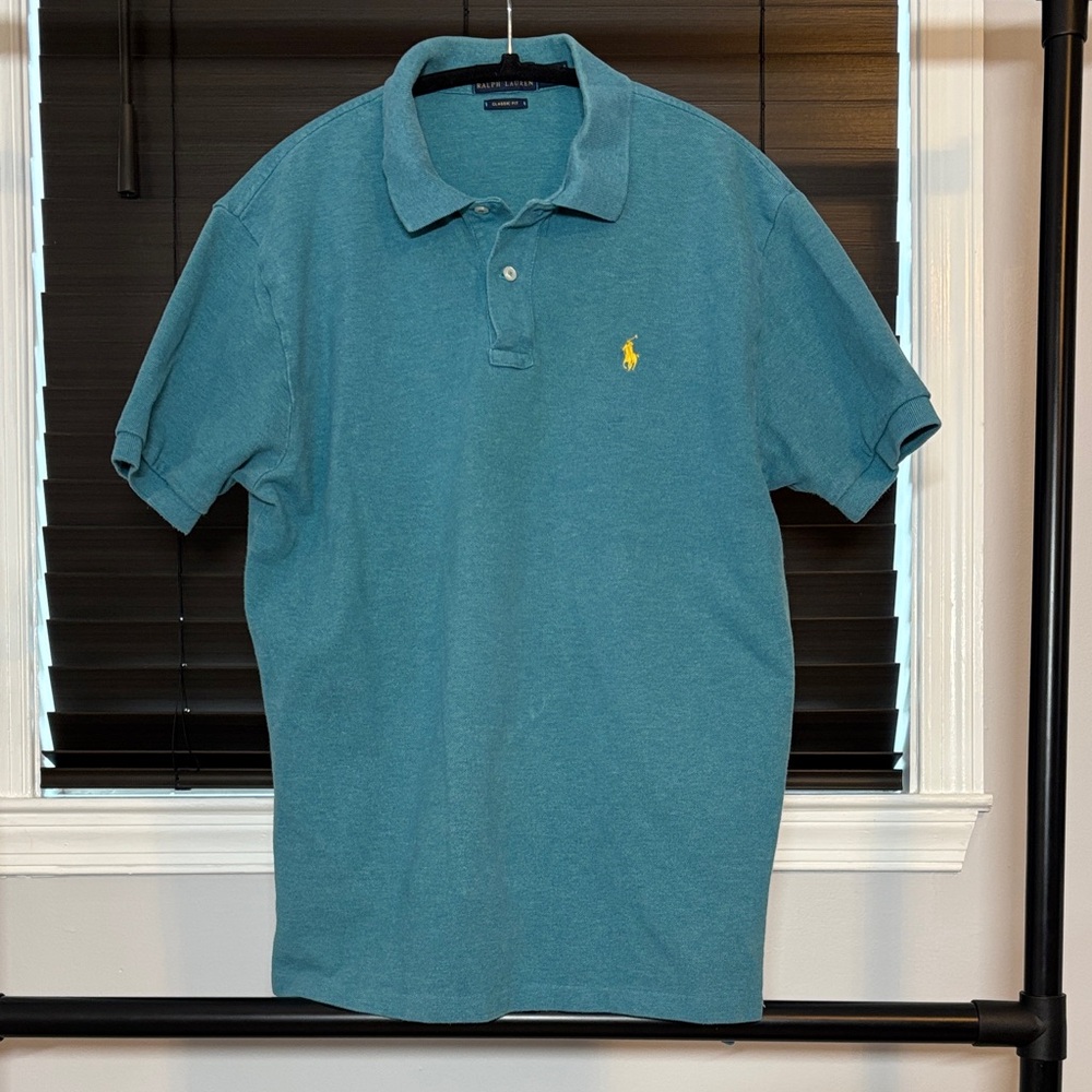Ralph Lauren Men's Teal Polo Shirt